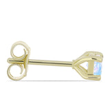 Cercei din Argint 925 Placat cu Aur ( 0.8 grame ) cu Piatra Lunii Curcubeu 0.51 Carate