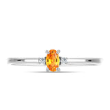 Inel din Argint 925 ( 1.42 grame ) cu Safir Padparadscha și Topaz Alb 0.32 Carate