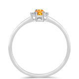 Inel din Argint 925 ( 1.42 grame ) cu Safir Padparadscha și Topaz Alb 0.32 Carate