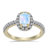 Inel din Argint 925 Placat cu Aur ( 2.55 grame ) cu Piatra Lunii Curcubeu și Topaz Alb 1.05 Carate