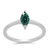 Inel din Argint 925 ( 1.58 grame ) cu Moissanite verde-albăstrui marin 0.51 Carate