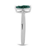 Inel din Argint 925 ( 1.58 grame ) cu Moissanite verde-albăstrui marin 0.51 Carate