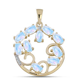 Pandantiv din Argint 925 Placat cu Aur ( 1.83 grame ) cu Piatra Lunii Curcubeu și Topaz Alb 2.41 Carate