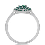 Inel din Argint 925 ( 2.84 grame ) cu Moissanite verde-albăstrui marin 1.01 Carate