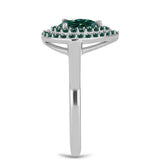 Inel din Argint 925 ( 2.84 grame ) cu Moissanite verde-albăstrui marin 1.01 Carate
