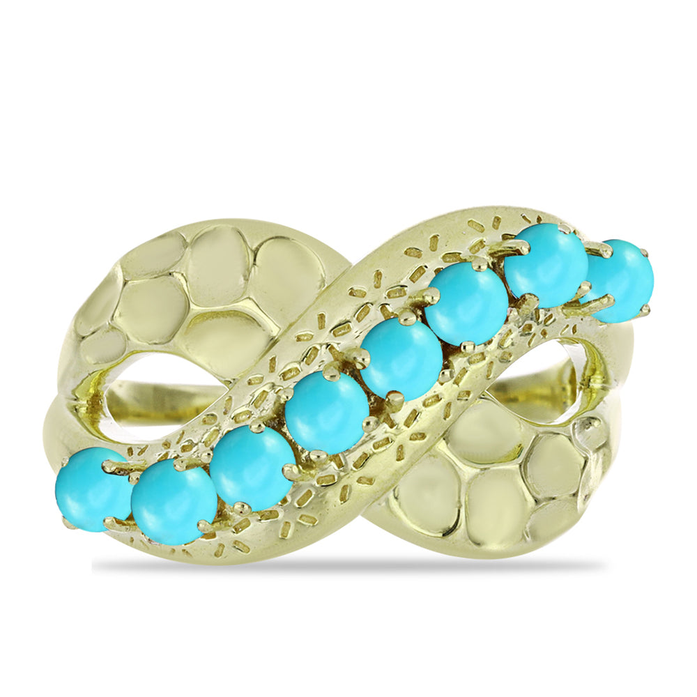 Inel din Argint 925 Placat cu Aur ( 4.62 grame ) cu Turcoaz ”Frumoasa Adormită” 0.81 Carate