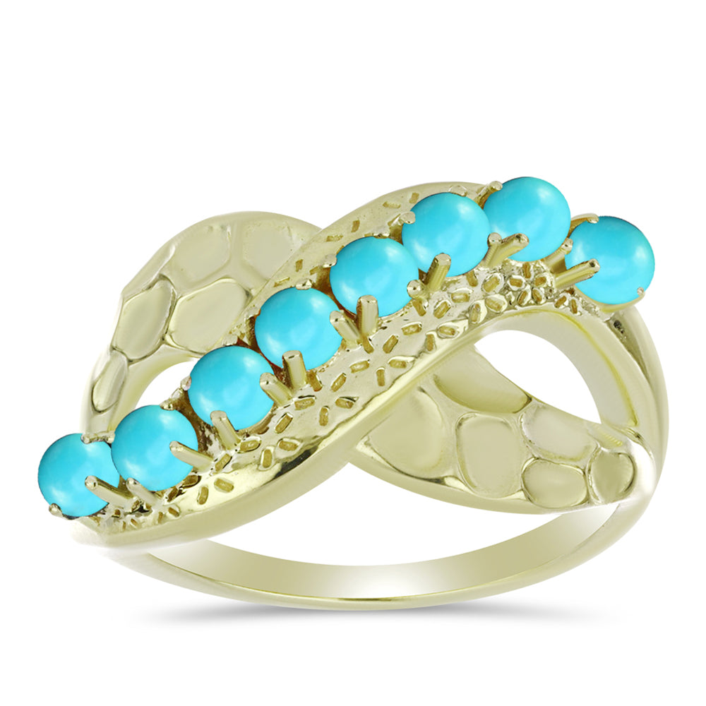 Inel din Argint 925 Placat cu Aur ( 4.62 grame ) cu Turcoaz ”Frumoasa Adormită” 0.81 Carate