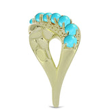 Inel din Argint 925 Placat cu Aur ( 4.62 grame ) cu Turcoaz ”Frumoasa Adormită” 0.81 Carate