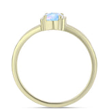 Inel din Argint 925 Placat cu Aur ( 2.29 grame ) cu Piatra Lunii Curcubeu 0.48 Carate