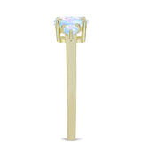 Inel din Argint 925 Placat cu Aur ( 2.18 grame ) cu Piatra Lunii Curcubeu 1.44 Carate