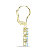 Cercei din Argint 925 Placat cu Aur ( 2.28 grame ) cu Piatra Lunii Curcubeu și Topaz Alb 1.41 Carate