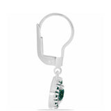 Cercei din Argint 925 ( 2.42 grame ) cu Moissanite verde-albăstrui marin 0.8 Carate
