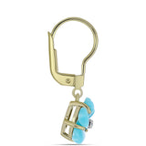 Cercei din Argint 925 Placat cu Aur ( 1.82 grame ) cu Turcoaz ”Frumoasa Adormită” și Topaz Alb 2.62 Carate