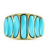 Inel din Argint 925 Placat cu Aur ( 7.14 grame ) cu Turcoaz ”Frumoasa Adormită” 3.36 Carate