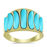 Inel din Argint 925 Placat cu Aur ( 7.14 grame ) cu Turcoaz ”Frumoasa Adormită” 3.36 Carate