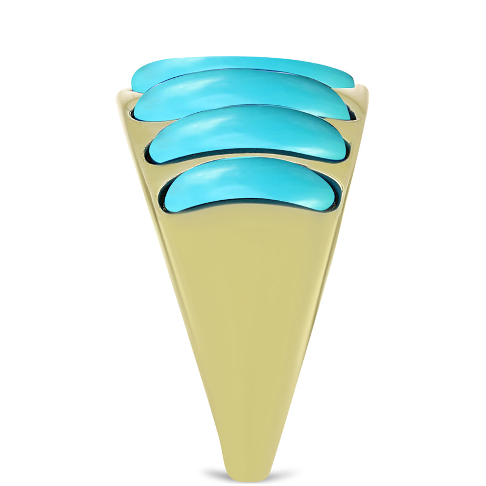 Inel din Argint 925 Placat cu Aur ( 7.14 grame ) cu Turcoaz ”Frumoasa Adormită” 3.36 Carate