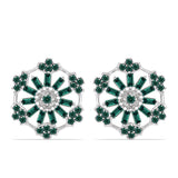 Cercei din Argint 925 ( 4.54 grame ) cu Moissanite verde-albăstrui marin 1.78 Carate