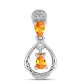 Pandantiv din Argint 925 ( 1.02 grame ) cu Safir Padparadscha și Topaz Alb 0.55 Carate