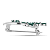 Broşă din Argint 925 ( 1.69 grame ) cu Moissanite verde-albăstrui marin 0.44 Carate