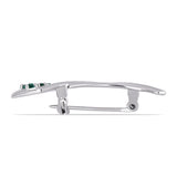 Broşă din Argint 925 ( 2.71 grame ) cu Moissanite verde-albăstrui marin 0.15 Carate