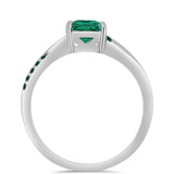 Inel din Argint 925 ( 2.43 grame ) cu Moissanite verde-albăstrui marin 0.77 Carate