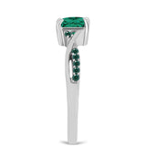 Inel din Argint 925 ( 2.43 grame ) cu Moissanite verde-albăstrui marin 0.77 Carate