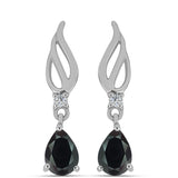Cercei din Argint 925 ( 2.85 grame ) cu Obsidian și Topaz Alb 1.14 Carate