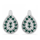 Cercei din Argint 925 ( 3.97 grame ) cu Moissanite verde-albăstrui marin 0.39 Carate
