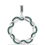 Pandantiv din Argint 925 ( 3.5 grame ) cu Moissanite verde-albăstrui marin 0.51 Carate