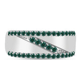 Inel din Argint 925 ( 5.12 grame ) cu Moissanite verde-albăstrui marin 0.59 Carate