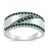 Inel din Argint 925 ( 5.12 grame ) cu Moissanite verde-albăstrui marin 0.59 Carate
