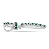 Cruce Pandantiv din Argint 925 ( 1.47 grame ) cu Moissanite verde-albăstrui marin 0.42 Carate