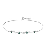 Brățară din Argint 925 ( 3.76 grame ) cu Moissanite verde-albăstrui marin 0.25 Carate