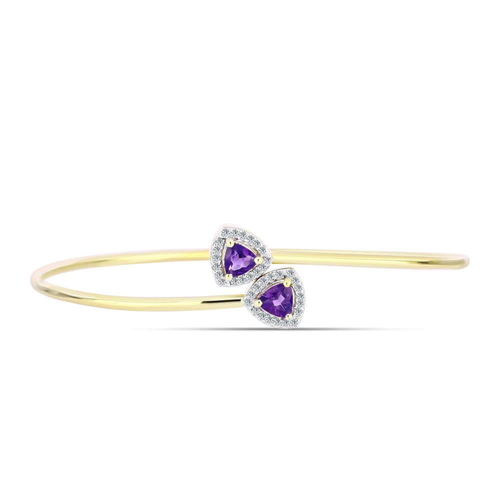 Brățară din Argint 925 Placat cu Aur ( 4.96 grame ) cu Ametist Marocan și Topaz Alb 1.06 Carate