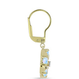 Cercei din Argint 925 Placat cu Aur ( 4.17 grame ) cu Piatra Lunii Curcubeu și Topaz Alb 2.29 Carate