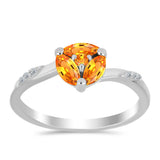 Inel din Argint 925 ( 2.38 grame ) cu Safir Padparadscha și Topaz Alb 1.02 Carate