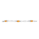 Brățară din Argint 925 ( 5.3 grame ) cu Safir Padparadscha și Topaz Alb 0.93 Carate