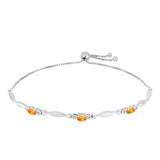 Brățară din Argint 925 ( 5.3 grame ) cu Safir Padparadscha și Topaz Alb 0.93 Carate