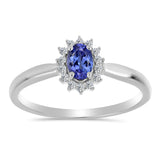 Inel din Argint 925 ( 1.96 grame ) cu Tanzanit AA și Topaz Alb 0.54 Carate