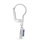 Cercei din Argint 925 ( 1.75 grame ) cu Tanzanit AA și Topaz Alb 1.07 Carate