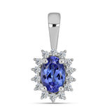 Pandantiv din Argint 925 ( 0.72 grame ) cu Tanzanit AA și Topaz Alb 0.55 Carate