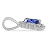 Pandantiv din Argint 925 ( 0.72 grame ) cu Tanzanit AA și Topaz Alb 0.55 Carate
