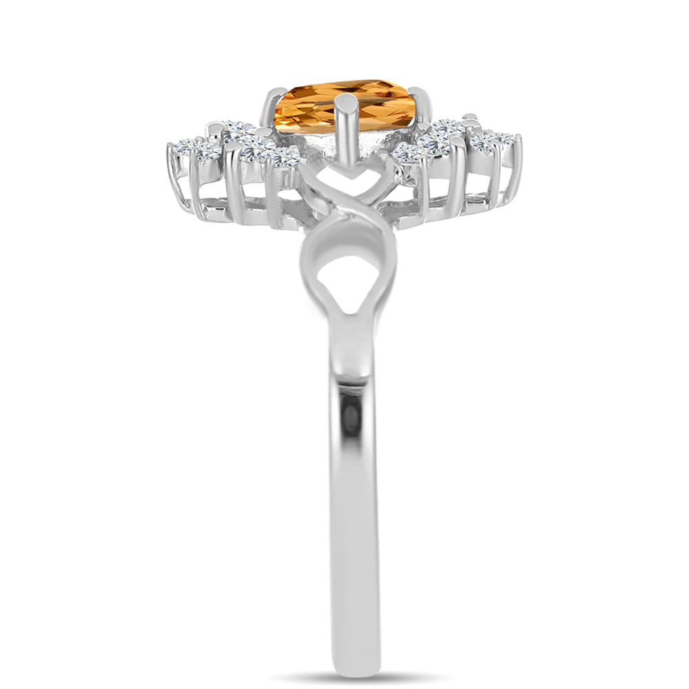 Inel din Argint 925 ( 3.06 grame ) cu Topaz Galben Imperial și Topaz Alb 1.65 Carate