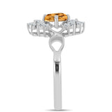 Inel din Argint 925 ( 3.06 grame ) cu Topaz Galben Imperial și Topaz Alb 1.65 Carate