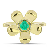 Inel din Argint 925 Placat cu Aur ( 3.48 grame ) cu Smarald Columbian 0.24 Carate