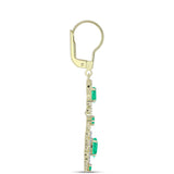 Cercei din Argint 925 Placat cu Aur ( 4.13 grame ) cu Smarald Columbian și Diamant Alb 1.67 Carate