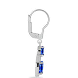 Cercei din Argint 925 ( 2.66 grame ) cu Safir Albastru Australian și Topaz Alb 3.46 Carate