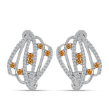 Cercei din Argint 925 ( 5.6 grame ) cu Topaz Galben Imperial și Topaz Alb 1.46 Carate