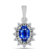 Pandantiv din Argint 925 ( 0.98 grame ) cu Safir Albastru Australian și Topaz Alb 1.28 Carate