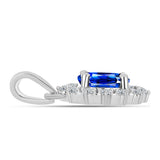 Pandantiv din Argint 925 ( 0.98 grame ) cu Safir Albastru Australian și Topaz Alb 1.28 Carate